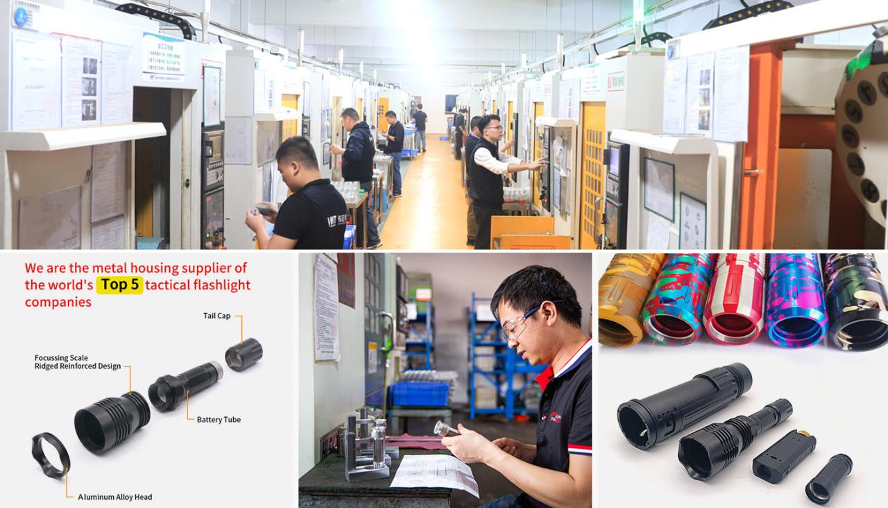 CNC Machining flashlight housing factory