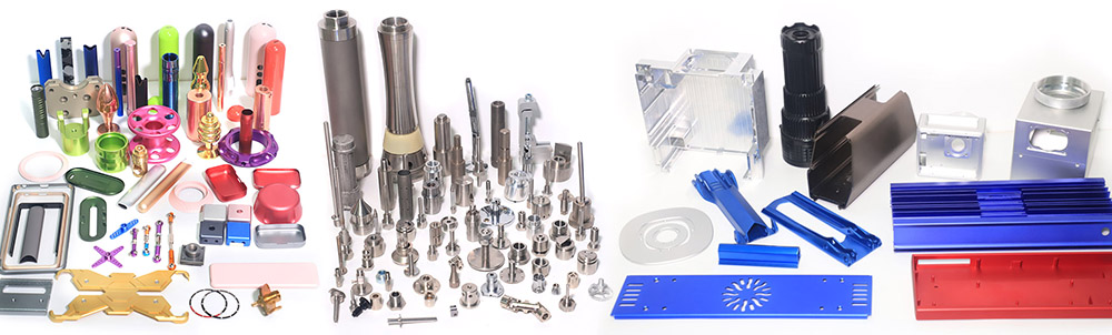 large and small machined aluminum parts